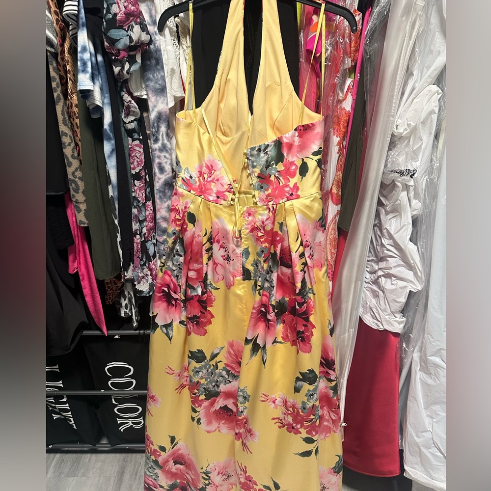 Long Yellow Floral Dress - image 3